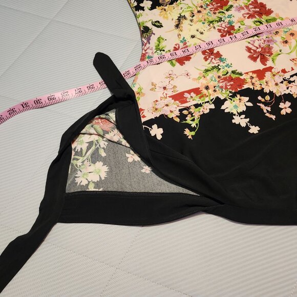 Colorful Flower Print Dress on Black Background - Picture 6 of 8